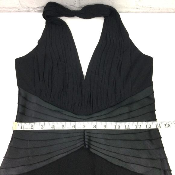Tadashi Silk Halter Black Midi Open back Holiday Party Classy Cocktail Dress 8 - Picture 11 of 12